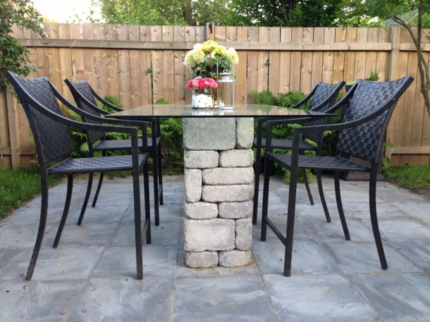 the motherboards patio table side