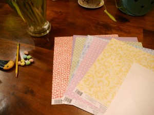 I chose a selection of paper with different patterns and colours so I could mix and match.