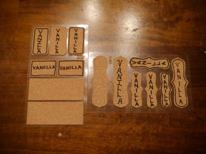 I wasn't sure how the marker would react to the cork so I practiced a few designs before sticking them to my jars.